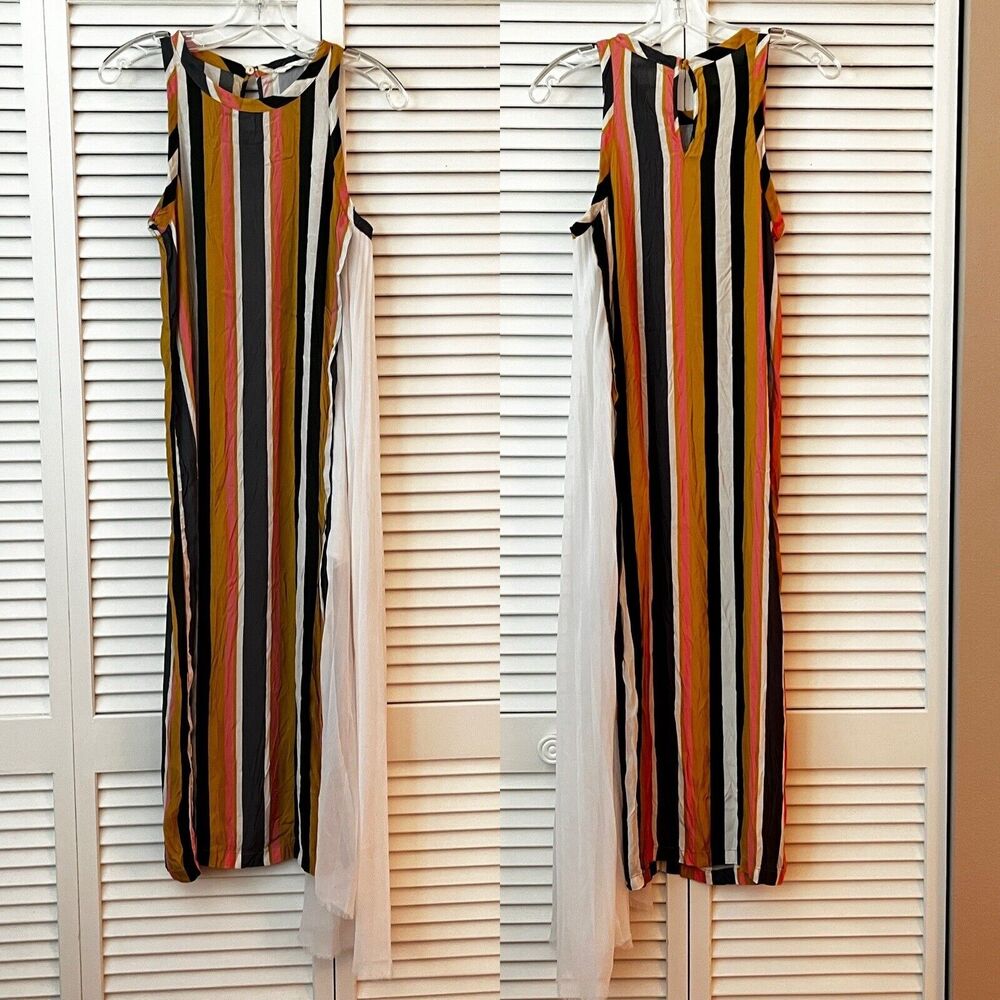 Liviana Conti Stripped Sleeveless dress, Viscose, Size IT 40/ US S